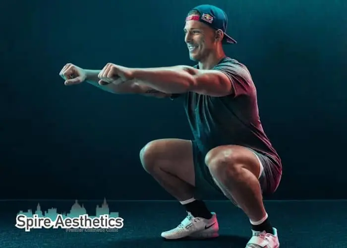 Image of man build leg muscle Leicestershire through exercise