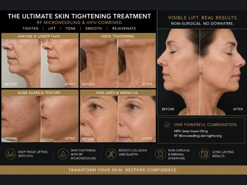 Results of combined treatment for the ultimate skin tightening treatment Leicestershire